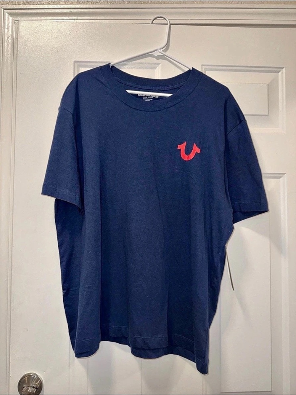 True Religion Graphic Logo Tee in Blue Size XL NWT